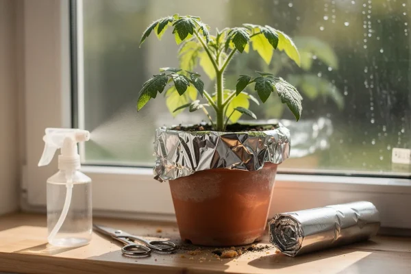 Aliuminio folija pomidoro vazone: kam ji naudinga ir kaip teisingai naudoti