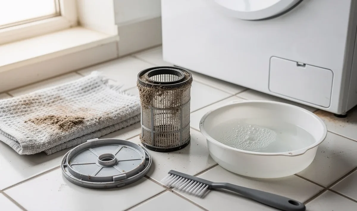 Kaip išvalyti skalbimo mašinos filtrą, kad ji veiktų geriau