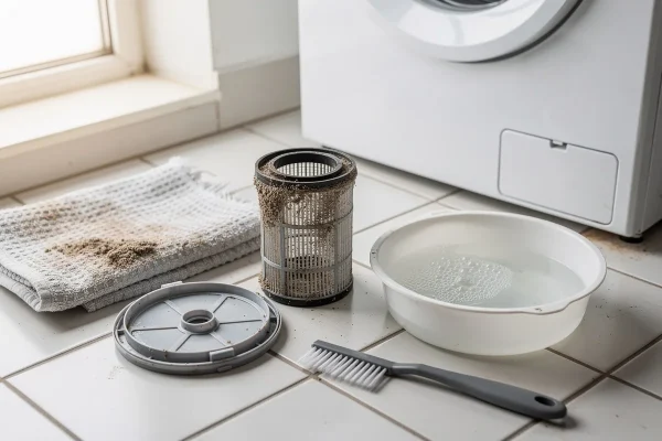 Kaip išvalyti skalbimo mašinos filtrą, kad ji veiktų geriau
