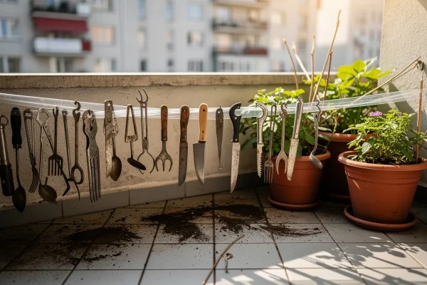 Kodėl ant balkono kabinami seni stalo įrankiai ir kam tai iš tikrųjų skirta