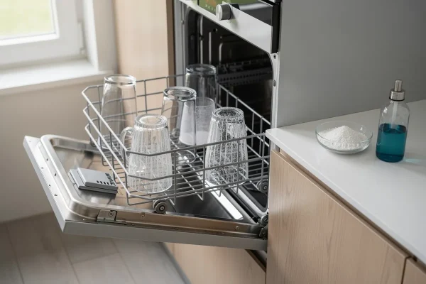 Kodėl indaplovė palieka baltas dėmes ant stiklinių ir kaip tai ištaisyti, pasak ekspertų