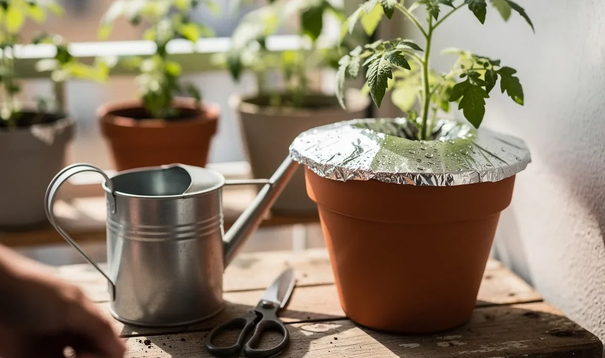 Kodėl verta dėti aliuminio foliją į pomidoro vazoną ir kaip tai daryti