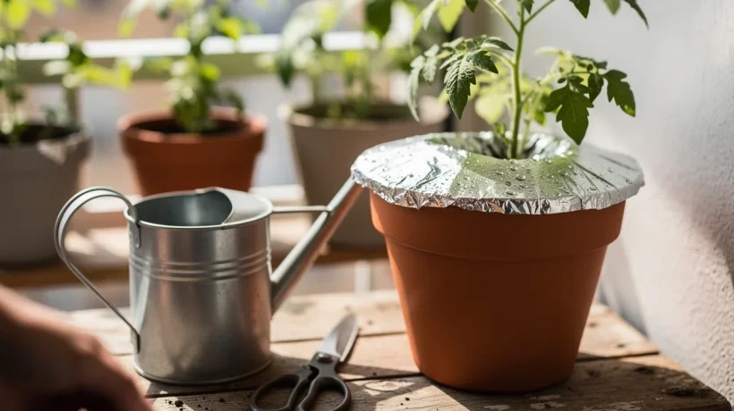 Kodėl verta dėti aliuminio foliją į pomidoro vazoną ir kaip tai daryti