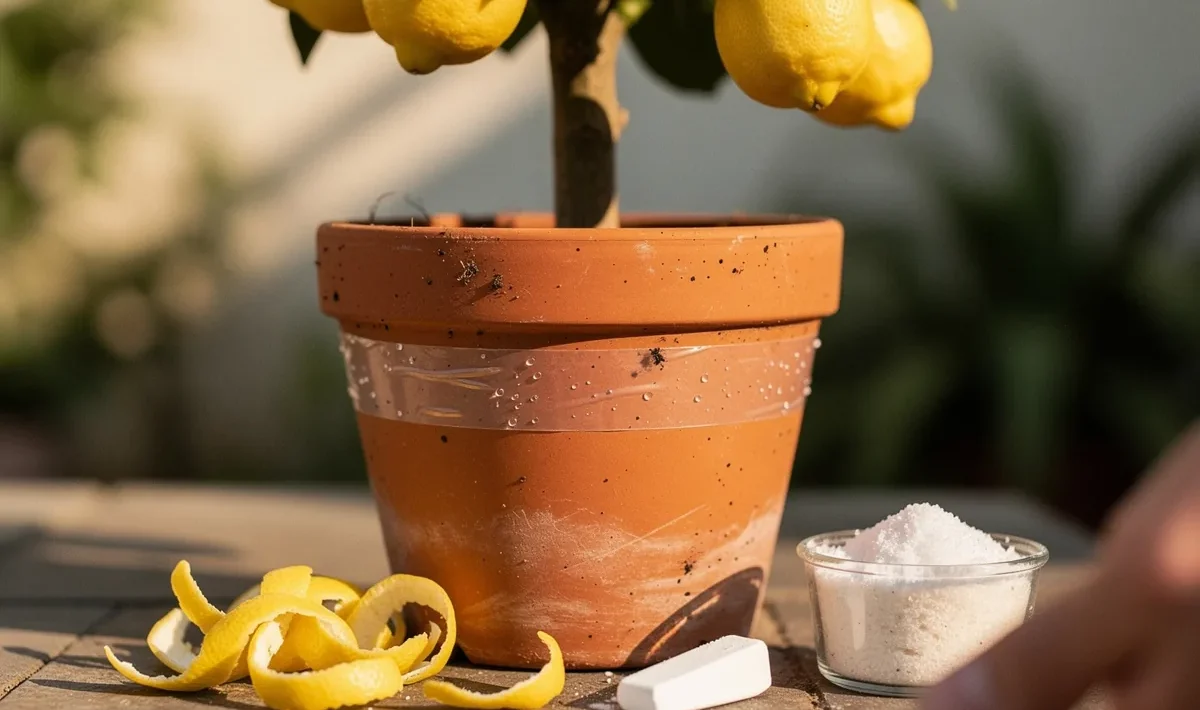 Lipni juosta ant citrinmedžio kamieno: kam skirtas šis sodininkų triukas