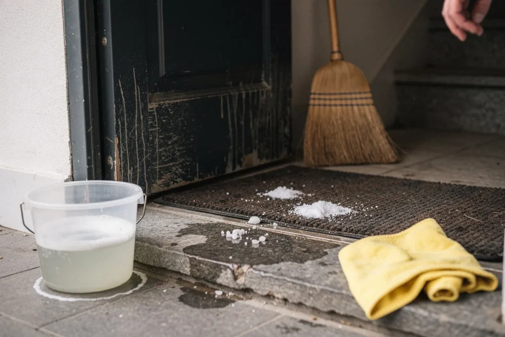 Mesti vandenį su stambia druska prie namų durų: kodėl tai rekomenduojama ir kam tai padeda