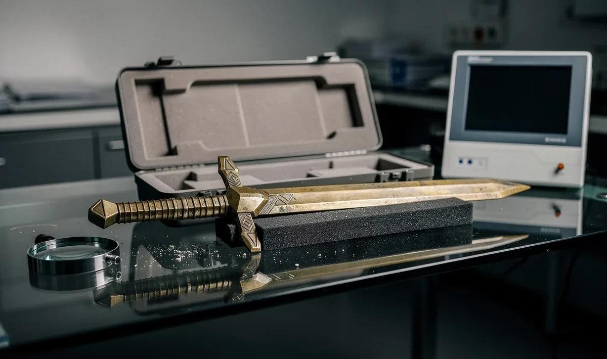 Vokietijoje rastas legendinis aštuonkampis 3400 metų senumo kalavijas nustebino mokslininkus gamybos sudėtingumu